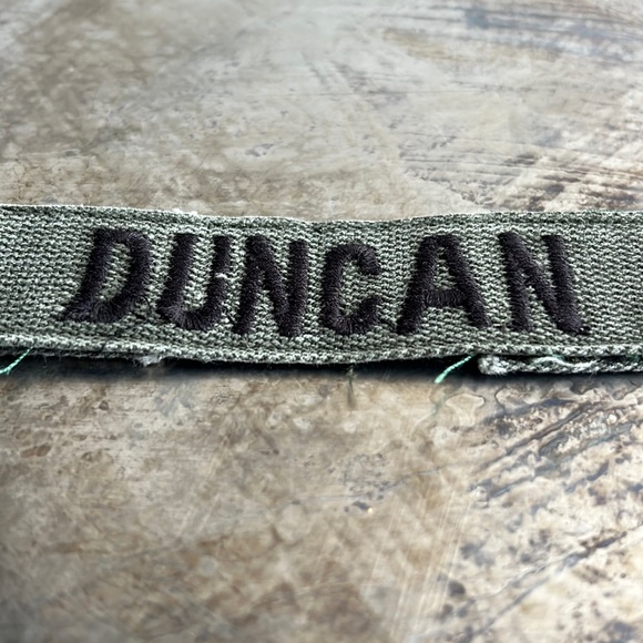 DUNCAN Embroidered Vintage ‘Army Green’ Military Name Tape Patch - Picture 7 of 9